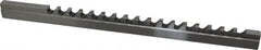 Dumont Minute Man - 10mm Keyway Width, Style D-1, Keyway Broach - High Speed Steel, Bright Finish, 9/16" Broach Body Width, 1" to 6" LOC, 13-7/8" OAL, 6,500 Lbs Pressure for Max LOC - Exact Tooling