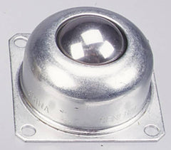 Value Collection - 1-1/2 Inch Diameter, Square, Stainless Steel Ball Transfer - 1.8125 Inch Mount Height, 250 Lb. Capacity - Exact Tooling