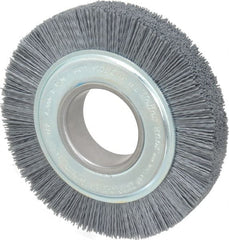 Weiler - 6" OD, 2" Arbor Hole, Crimped Nylon Wheel Brush - 1" Face Width, 1-1/4" Trim Length, 0.035" Filament Diam, 3,600 RPM - Exact Tooling