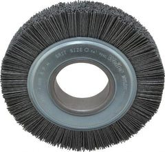Weiler - 6" OD, 2" Arbor Hole, Crimped Nylon Wheel Brush - 1" Face Width, 1-1/4" Trim Length, 0.04" Filament Diam, 3,600 RPM - Exact Tooling