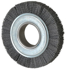 Weiler - 6" OD, 2" Arbor Hole, Crimped Nylon Wheel Brush - 1" Face Width, 1-1/4" Trim Length, 0.04" Filament Diam, 3,600 RPM - Exact Tooling