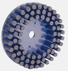 Weiler - 8" 120 Grit Silicon Carbide Crimped Disc Brush - Fine Grade, Plain Hole Connector, 1-1/2" Trim Length, 7/8" Arbor Hole - Exact Tooling