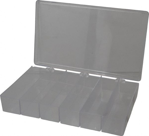 Flambeau - 6-3/4" Wide x 1-3/4" High x 11" Deep, Small Parts Box - K-Resin Frame, 6 Compartments, 6" Wide x 1-1/2" High x 1-5/8" Deep Bin - Exact Tooling