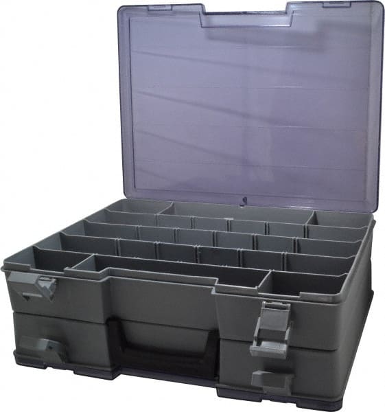 Flambeau - 15-1/2" Wide x 5" High x 11-3/4" Deep, Small Parts Storage Box - Copolymer Frame, 18 to 48 Compartments - Exact Tooling