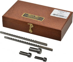 Dumont Minute Man - 5 Piece, 2 to 3mm Keyway Width, Style A Keyway Broach Set - Bright Finish High Speed Steel Broach, Collared Bushing, 6 to 10mm Bushing Diam - Exact Tooling
