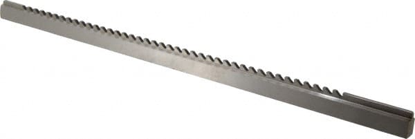 Dumont Minute Man - 1/8" Keyway Width, Style C, One-Pass Keyway Broach - Bright Finish, 3/8" Broach Body Width, 19/64" to 2" LOC, 14-1/8" OAL, 900 Lbs Pressure for Max LOC - Exact Tooling