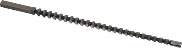 Dumont Minute Man - 4mm x 5-1/8" Overall Length, 0.1614" Pilot Hole Diam, Square Broach - 0.1575 to 0.158" Tolerance, 0.2205 to 0.222" Across Corners, 4.1mm Drill, 5/32" Pitch, 1/4 to 1/2" LOC, 480 Lbs. Pressure for Max LOC - Exact Tooling