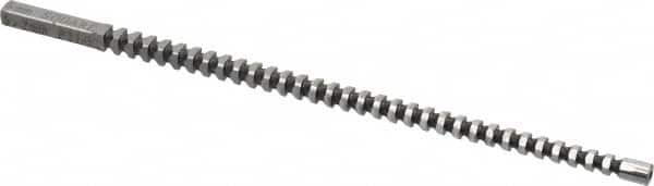 Dumont Minute Man - 5mm x 6-1/2" Overall Length, 0.2047" Pilot Hole Diam, Square Broach - 0.1968 to 0.1973" Tolerance, 0.2765 to 0.278" Across Corners, 5.2mm Drill, 5/32" Pitch, 1/4 to 1/2" LOC, 800 Lbs. Pressure for Max LOC - Exact Tooling