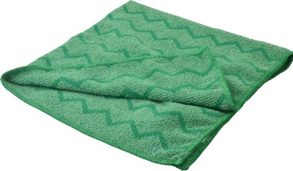 Rubbermaid - Dry Microfiber Wipes - 20" x 20" Sheet Size, Green - Exact Tooling