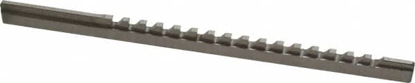 Value Collection - 3/32" Keyway Width, Style B, Keyway Broach - High Speed Steel, Bright Finish, 3/16" Broach Body Width, 19/64" to 1-11/16" LOC, 6-3/4" OAL - Exact Tooling