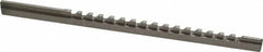 Value Collection - 3/32" Keyway Width, Style B, Keyway Broach - High Speed Steel, Bright Finish, 3/16" Broach Body Width, 19/64" to 1-11/16" LOC, 6-3/4" OAL - Exact Tooling