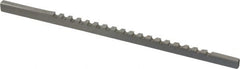 Value Collection - 1/8" Keyway Width, Style A, Keyway Broach - High Speed Steel, Bright Finish, 1/8" Broach Body Width, 13/64" to 1-1/8" LOC, 5" OAL - Exact Tooling