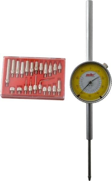 Value Collection - 23 Piece, 4-48 Inch Thread, Steel, 2 Inch Dial Indicator and Point Kit - Use With AGD Indicators - Exact Tooling
