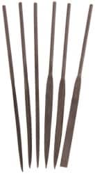 Value Collection - 6 Piece Swiss Pattern File Set - 4" Long, 2 Coarseness, Set Includes Equalling, Flat, Half Round, Round, Square, Three Square - Exact Tooling