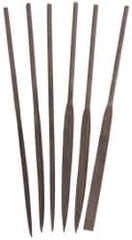 Value Collection - 6 Piece Swiss Pattern File Set - 4" Long, 2 Coarseness, Set Includes Equalling, Flat, Half Round, Round, Square, Three Square - Exact Tooling