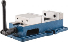 Interstate - 4" Jaw Width, 4" Jaw Opening Capacity, Horizontal Stationary Machine Vise - Manual Operation, 6,750 Lb Capacity, 1 Station, 12-3/8" Long x 3.7" High x 1-1/4" Deep, 1-1/4" Jaw Height, Cast Iron - Exact Tooling
