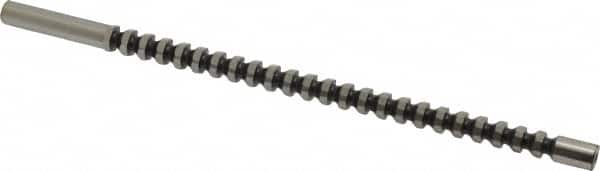 Dumont Minute Man - 1/4" Hex, 1/4" Pilot Hole Diam, 1/4 to 3/4" Length of Cut, Hexagon Broach - 0.287 to 0.289" Across Corners, 6" OAL, 1,025 Lb Pressure for Max Length of Cut, 3/16" Pitch, High Speed Steel - Exact Tooling
