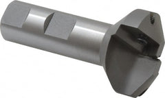 Everede Tool - 60° Lead Angle, 1.458" Max Cut Diam, 1/2" Min Cut Diam, 0.277" Max Depth of Cut, Indexable Chamfer and Angle End Mill - 2 Inserts, APLT 347 Insert Style, 3" Overall Length, Straight Shank, 120° Included Angle - Exact Tooling