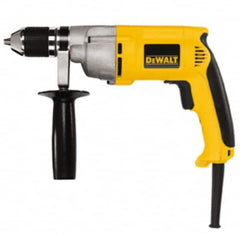 DeWALT - 1/2" Keyless Chuck, 0 to 600 RPM, Pistol Grip Handle Electric Drill - 7.8 Amps, 120 Volts, Reversible, Includes 360° Side Handle - Exact Tooling