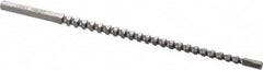 Dumont Minute Man - 1/8" x 4-1/8" Overall Length, 0.1285" Pilot Hole Diam, Square Broach - 0.1255 to 0.1265" Tolerance, 0.175 to 0.177" Across Corners, #30 Drill, 1/8" Pitch, 3/16 to 1/2" LOC, 700 Lbs. Pressure for Max LOC - Exact Tooling