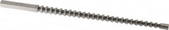 Dumont Minute Man - 3/16" x 5-9/16" Overall Length, 0.1935" Pilot Hole Diam, Square Broach - 0.188 to 0.189" Tolerance, 0.262 to 0.264" Across Corners, #10 Drill, 5/32" Pitch, 1/4 to 5/8" LOC, 1,080 Lbs. Pressure for Max LOC - Exact Tooling
