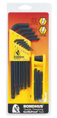 Bondhus - 22 Piece Fold-Up Ball End Hex Key Set - Hex Range 0.05 to 3/8" - Exact Tooling