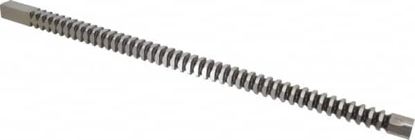Dumont Minute Man - 7/8" x 22-3/4" Overall Length, 15/16" Pilot Hole Diam, Square Broach - 0.8765 to 0.8775" Tolerance, 1.227 to 1.229" Across Corners, 7/16" Pitch, 5/8 to 2" LOC, 9,200 Lbs. Pressure for Max LOC - Exact Tooling