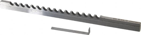 Dumont Minute Man - 5/32" Keyway Width, Style B, Keyway Broach - High Speed Steel, Bright Finish, 3/16" Broach Body Width, 19/64" to 1-11/16" LOC, 6-3/4" OAL, 1,320 Lbs Pressure for Max LOC - Exact Tooling