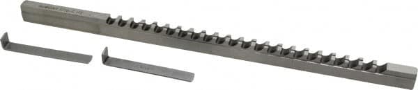 Dumont Minute Man - 5/16" Keyway Width, Style C, Keyway Broach - High Speed Steel, Bright Finish, 3/8" Broach Body Width, 25/64" to 2-1/2" LOC, 11-3/4" OAL, 3,960 Lbs Pressure for Max LOC - Exact Tooling