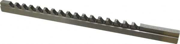 Dumont Minute Man - 3/8" Keyway Width, Style D, Keyway Broach - High Speed Steel, Bright Finish, 9/16" Broach Body Width, 1" to 6" LOC, 13-7/8" OAL, 7,000 Lbs Pressure for Max LOC - Exact Tooling