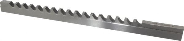 Dumont Minute Man - 7/16" Keyway Width, Style D, Keyway Broach - High Speed Steel, Bright Finish, 9/16" Broach Body Width, 1" to 6" LOC, 13-7/8" OAL, 9,400 Lbs Pressure for Max LOC - Exact Tooling