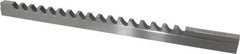 Dumont Minute Man - 7/16" Keyway Width, Style D, Keyway Broach - High Speed Steel, Bright Finish, 9/16" Broach Body Width, 1" to 6" LOC, 13-7/8" OAL, 9,400 Lbs Pressure for Max LOC - Exact Tooling
