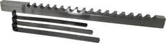 Dumont Minute Man - 1/2" Keyway Width, Style D, Keyway Broach - High Speed Steel, Bright Finish, 9/16" Broach Body Width, 1" to 6" LOC, 13-7/8" OAL, 9,800 Lbs Pressure for Max LOC - Exact Tooling