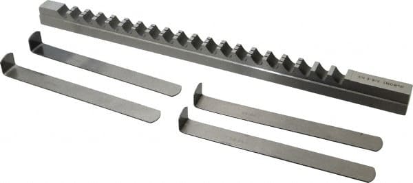 Dumont Minute Man - 5/8" Keyway Width, Style E, Keyway Broach - High Speed Steel, Bright Finish, 3/4" Broach Body Width, 1" to 6" LOC, 15-1/2" OAL, 9,600 Lbs Pressure for Max LOC - Exact Tooling