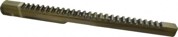 Dumont Minute Man - 7/8" Keyway Width, Style F, Keyway Broach - High Speed Steel, Bright Finish, 1" Broach Body Width, 1" to 6" LOC, 20-1/4" OAL, 9,800 Lbs Pressure for Max LOC - Exact Tooling