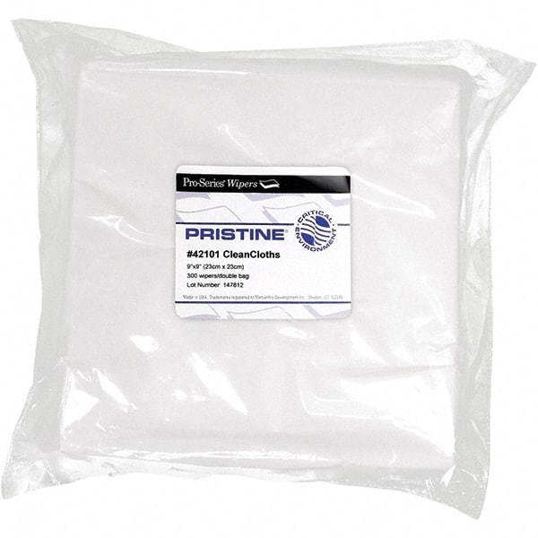 PRO-SOURCE - Flat Fold Clean Room/Lab/Critical Task Wipes - Bag, 9" x 9" Sheet Size, White - Exact Tooling