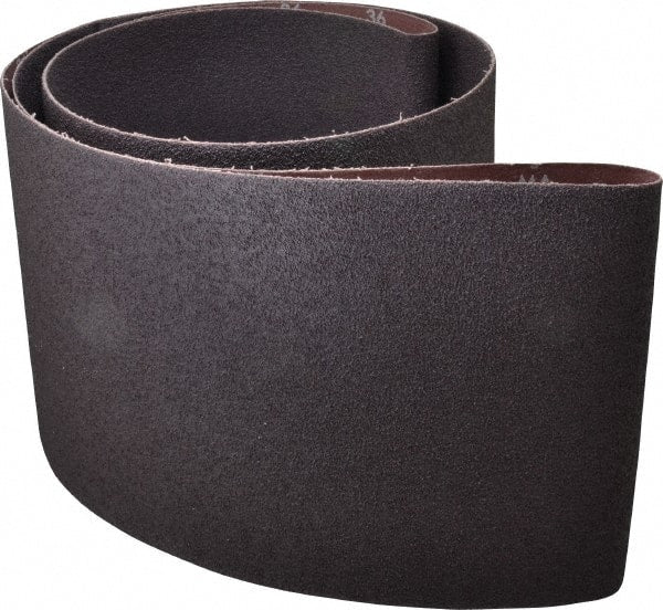 Norton - 8" Wide x 107" OAL, 36 Grit, Aluminum Oxide Abrasive Belt - Aluminum Oxide, Very Coarse, Coated, X Weighted Cloth Backing, Series R228 - Exact Tooling