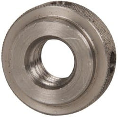 Gibraltar - 1/2-13" UNC Thread, Uncoated, Stainless Steel Round Knurled Check Nut - 7/16" Overall Height, 1-1/8" Diam x 5/16" Head Height, 7/8" Diam x 1/8" Base Height - Exact Tooling