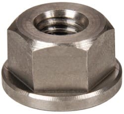 Gibraltar - 3/8-16, 7/8" Flange Diam, 1/2" High, 11/16" Across Flats, Flange Nut - Grade 303 Stainless Steel, 1/8" Flange Height - Exact Tooling