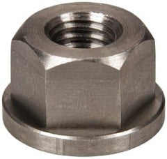 Gibraltar - 1/2-13, 1-1/8" Flange Diam, 11/16" High, 7/8" Across Flats, Flange Nut - Grade 303 Stainless Steel, 5/32" Flange Height - Exact Tooling