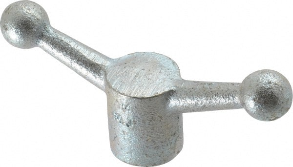 Gibraltar - 2 Offset Arms, Zinc Plated, Blank Speed Handle - 2-1/4" High, 1/2" Arm Diam, 1-1/8" Hub Diam, 3/4" Ball Diam - Exact Tooling