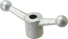 Gibraltar - 2 Offset Arms, 0.499" Hole, Zinc Plated, Reamed Speed Handle - 2-1/4" High, 1/2" Arm Diam, 1-1/8" Hub Diam, 3/4" Ball Diam - Exact Tooling