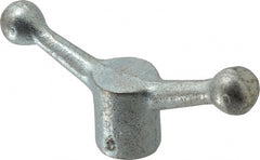 Gibraltar - 2 Offset Arms, Zinc Plated, Blank Speed Handle - 2-1/2" High, 9/16" Arm Diam, 1-3/8" Hub Diam, 7/8" Ball Diam - Exact Tooling