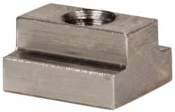 Gibraltar - 5/16-18 Blind Tapped T Slot Nut - 3/8" Slot Width, 5/8 x 7/32" Base Width x Height, 3/4 x 13/32" OAL x Height - Exact Tooling