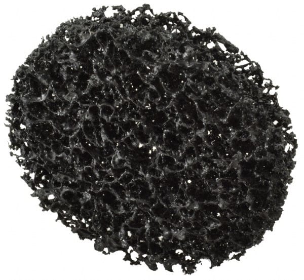 3M - 3" Very Coarse Grade Silicon Carbide Deburring Disc - 1/4" Center Hole, Arbor Connection, Black, 8,500 Max RPM - Exact Tooling
