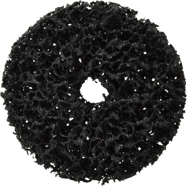 3M - 3" Very Coarse Grade Silicon Carbide Deburring Disc - 1/2" Center Hole, Arbor Connection, Black, 8,500 Max RPM - Exact Tooling