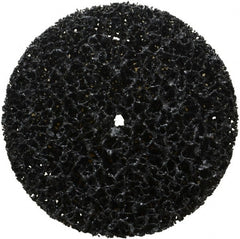 3M - 4" Very Coarse Grade Silicon Carbide Deburring Disc - 1/4" Center Hole, Arbor Connection, Black, 6,000 Max RPM - Exact Tooling