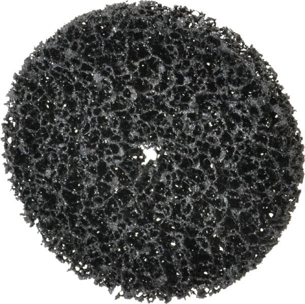3M - 4" Very Coarse Grade Silicon Carbide Deburring Disc - 3/8" Center Hole, Arbor Connection, Black, 6,000 Max RPM - Exact Tooling