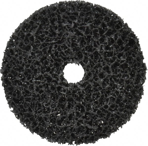 3M - 4" Very Coarse Grade Silicon Carbide Deburring Disc - 5/8" Center Hole, Arbor Connection, Black, 6,000 Max RPM - Exact Tooling