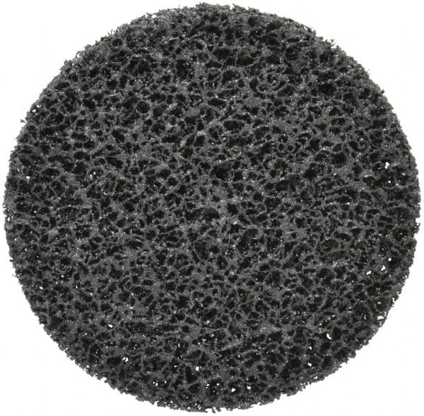 3M - 6" Very Coarse Grade Silicon Carbide Deburring Disc - 1/4" Center Hole, Arbor Connection, Black, 4,000 Max RPM - Exact Tooling